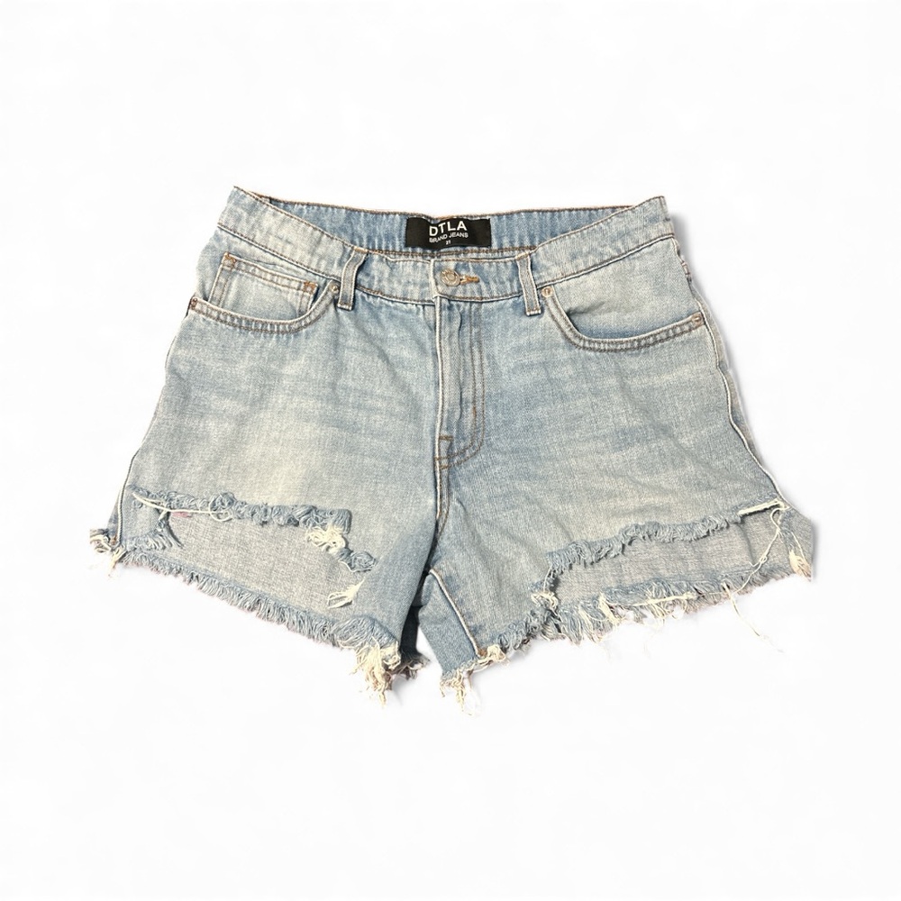 Women's Light Blue Distressed Denim Shorts DTLA Size 27